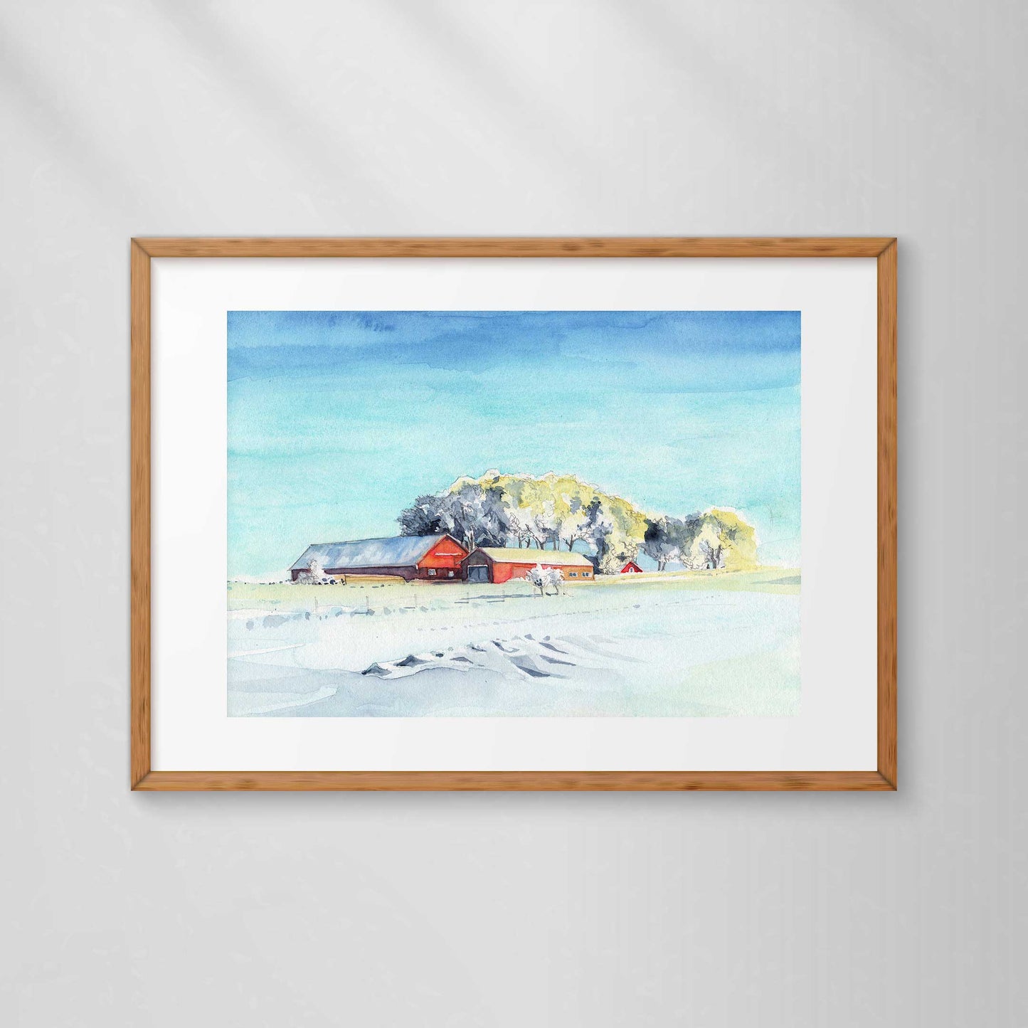 „Swedish Winter Landscape“ – Watercolour Painting
