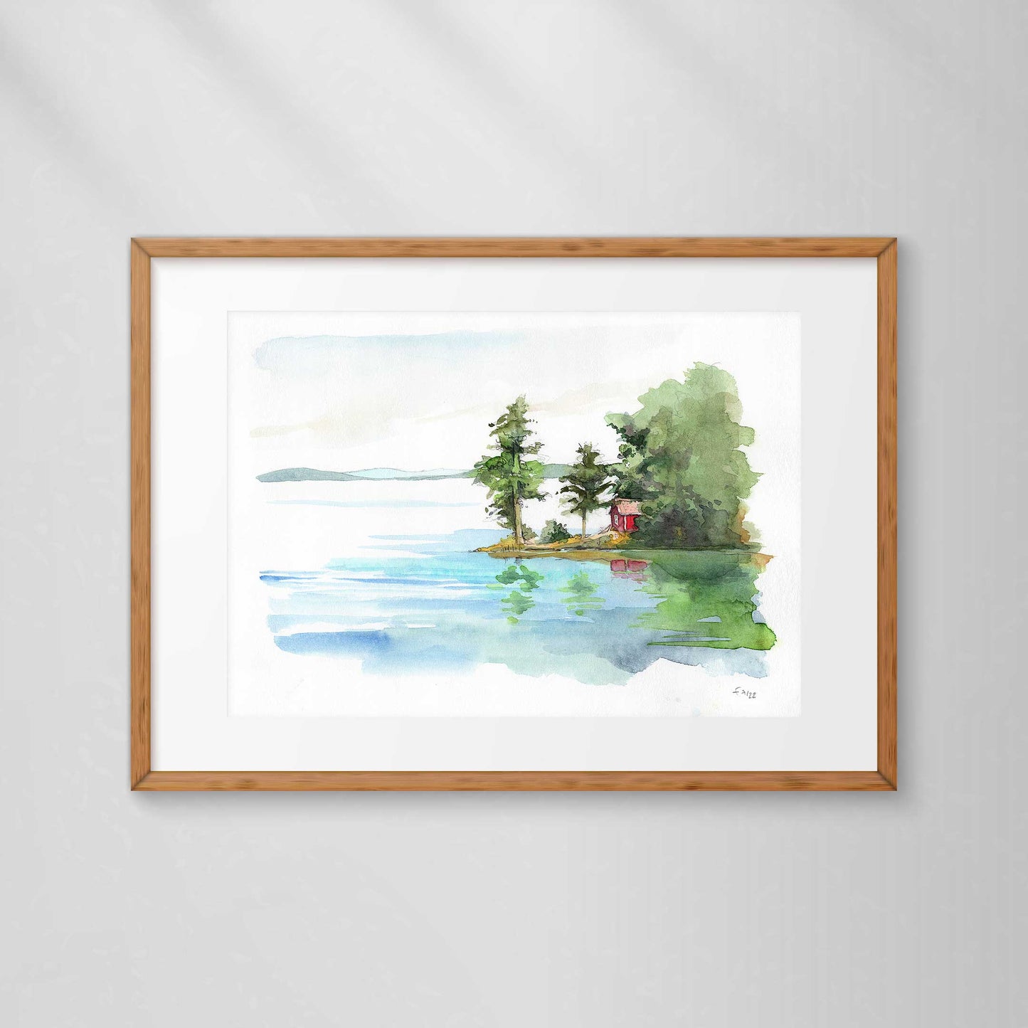 „Swedish Lakeside Landscape“ – Watercolour Painting