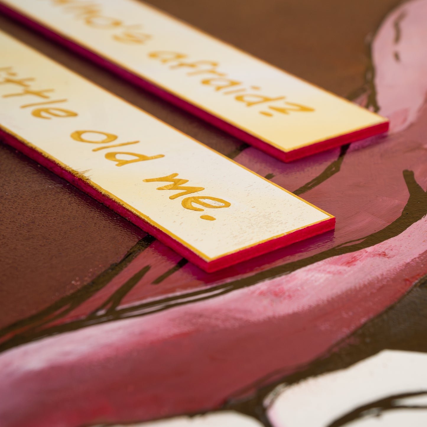 Who is afraid? Of little old me. Acrylic Painting.