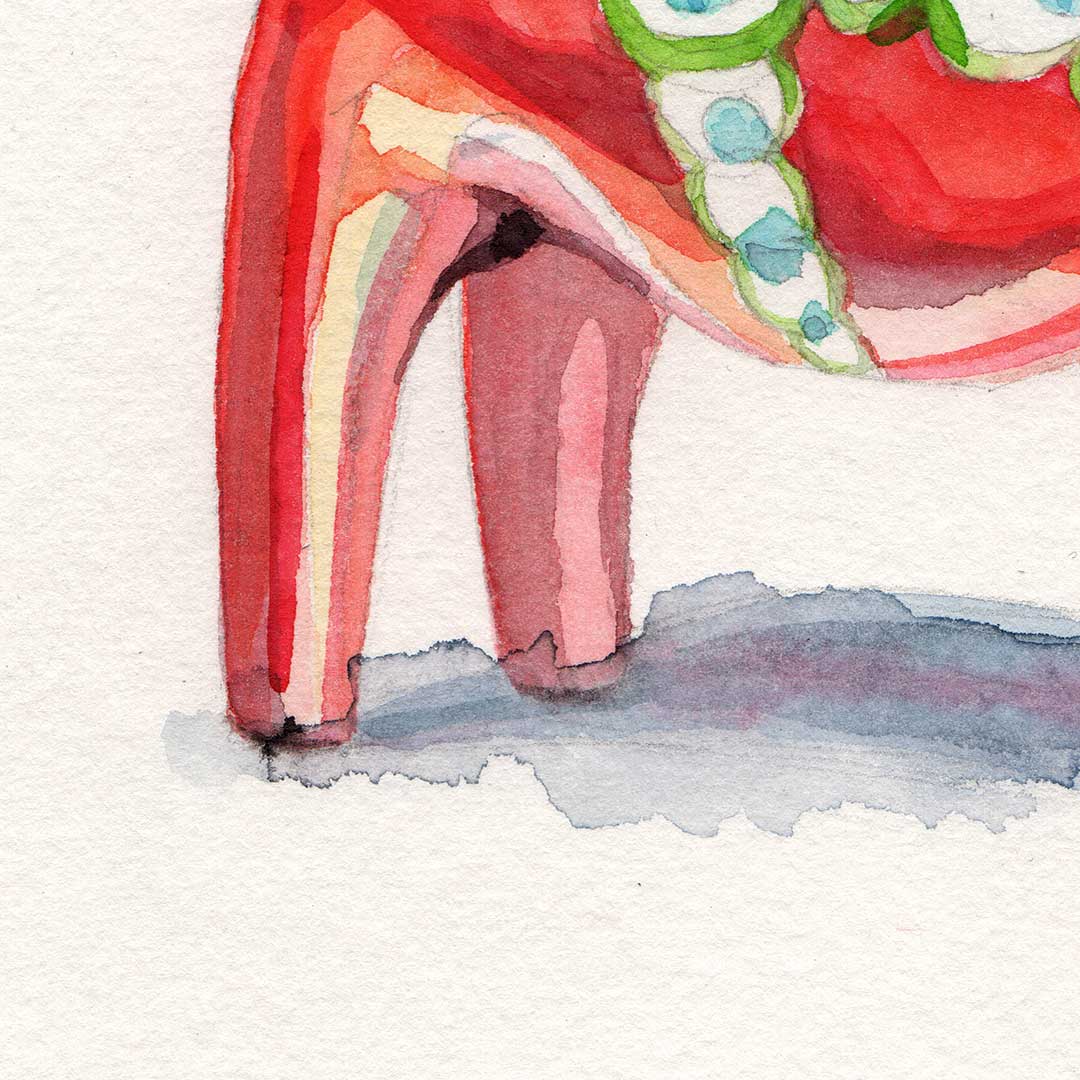 Dalahäst, the famous swedish wooden horse – Original Watercolour Painting