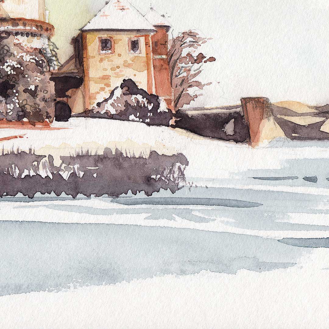 „Sparrenburg Bielefeld“ – Original Watercolour Painting
