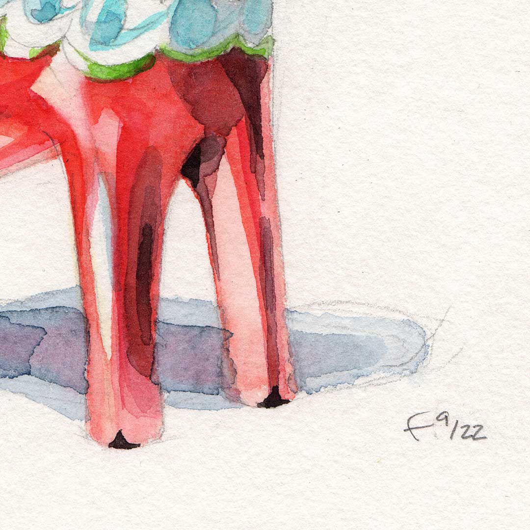 Dalahäst, the famous swedish wooden horse – Original Watercolour Painting