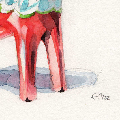 Dalahäst, the famous swedish wooden horse – Original Watercolour Painting