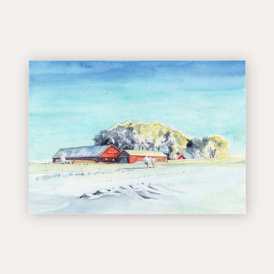„Swedish Winter Landscape“ – Watercolour Painting