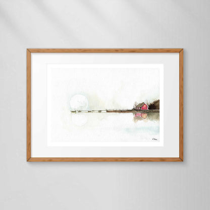„Swedish Lakeside Landscape“ – Watercolour Painting